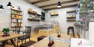 เขียนแบบ 3D ร้านกาแฟ