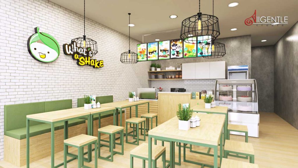 รับทำภาพ 3D ออกแบบร้านชาไข่มุก รับทำภาพ 3D