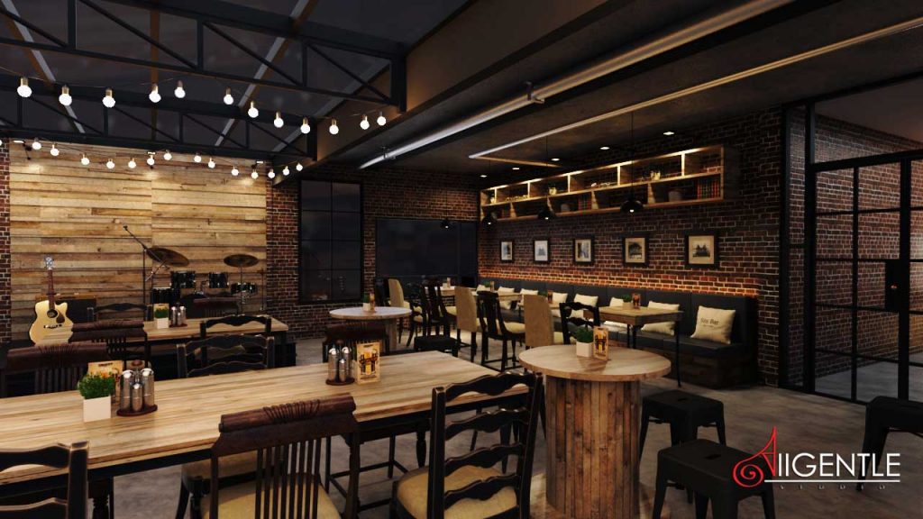 ออกแบบร้านเหล้า ร้านนั่งชิล รับออกแบบ3D