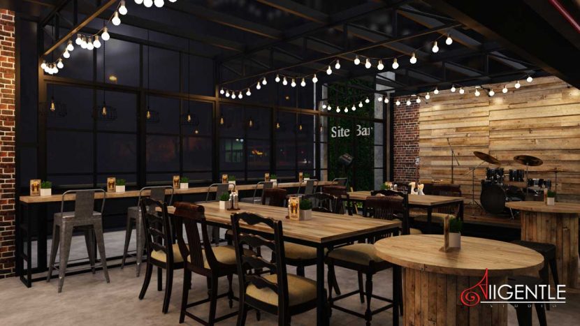 ออกแบบร้านเหล้า ร้านนั่งชิล รับออกแบบ3D