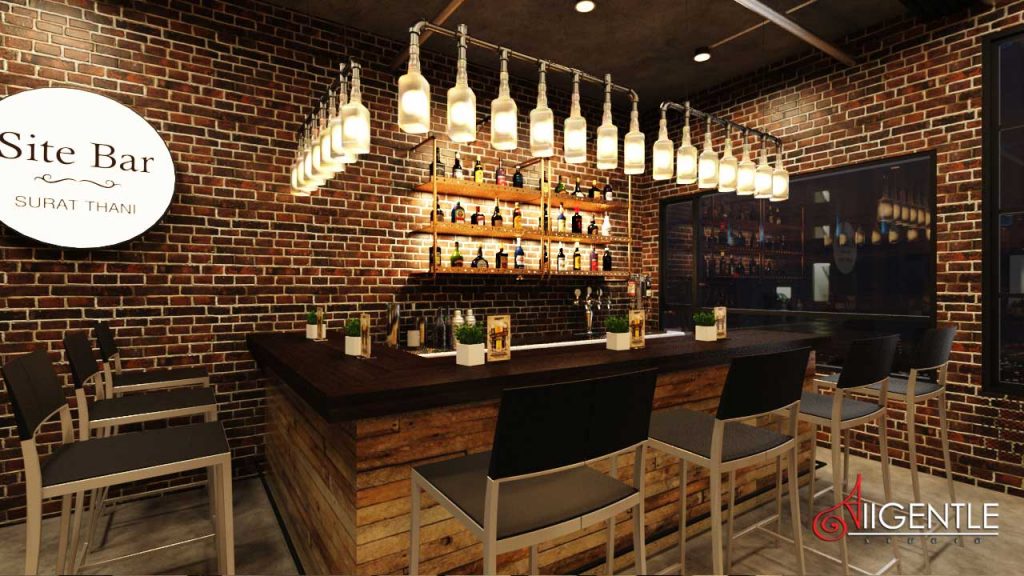 ออกแบบร้านเหล้า ร้านนั่งชิล รับออกแบบ3D