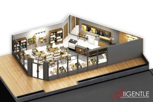 ออกแบบร้านอาหารสไตล์ modern eath tone, รับตกแต่งร้านอาหาร, รับออกแบบร้านอาหาร, รับทำภาพ3Dร้านอาหาร, Allgentle, 3DPersepective, รับตกแต่งภายในร้านอาหาร