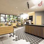 ออกแบบร้านอาหารสไตล์ modern eath tone, รับตกแต่งร้านอาหาร, รับออกแบบร้านอาหาร, รับทำภาพ3Dร้านอาหาร, Allgentle, 3DPersepective, รับตกแต่งภายในร้านอาหาร