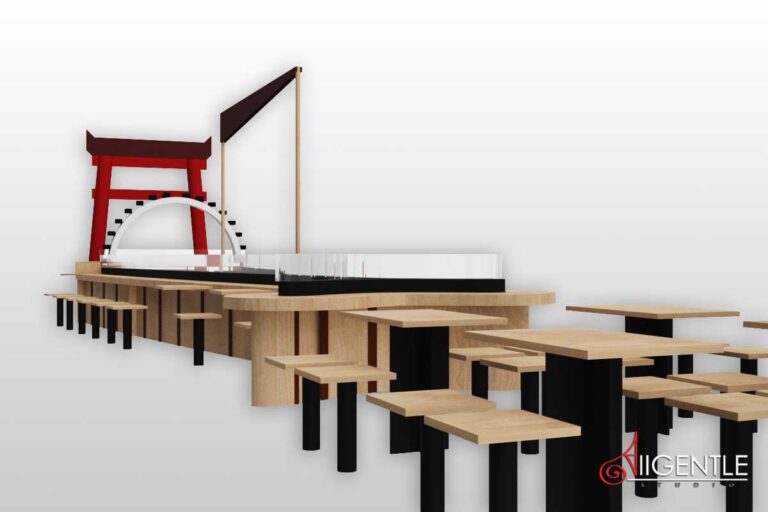ออกแบบ3D ออกแบบร้านอาหารญี่ปุ่น ออกแบบร้านซูชิ
