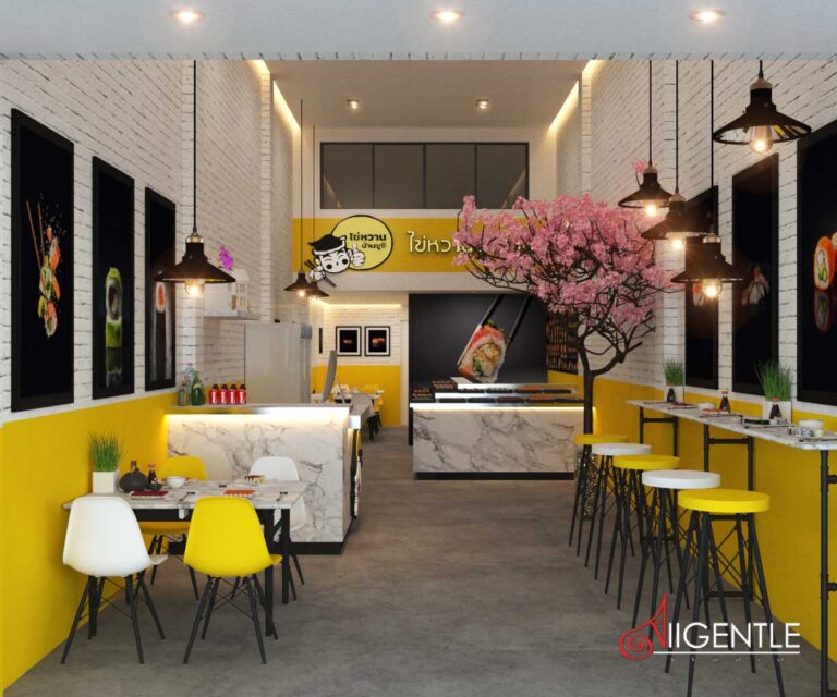 ออกแบบ3D ออกแบบร้านอาหารญี่ปุ่น ออกแบบร้านซูชิ
